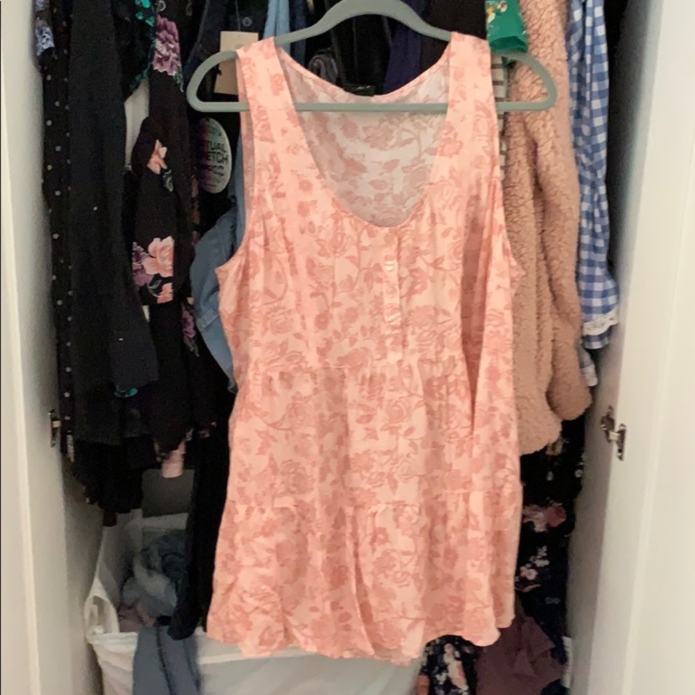New never worn, no tag. Peach button down.